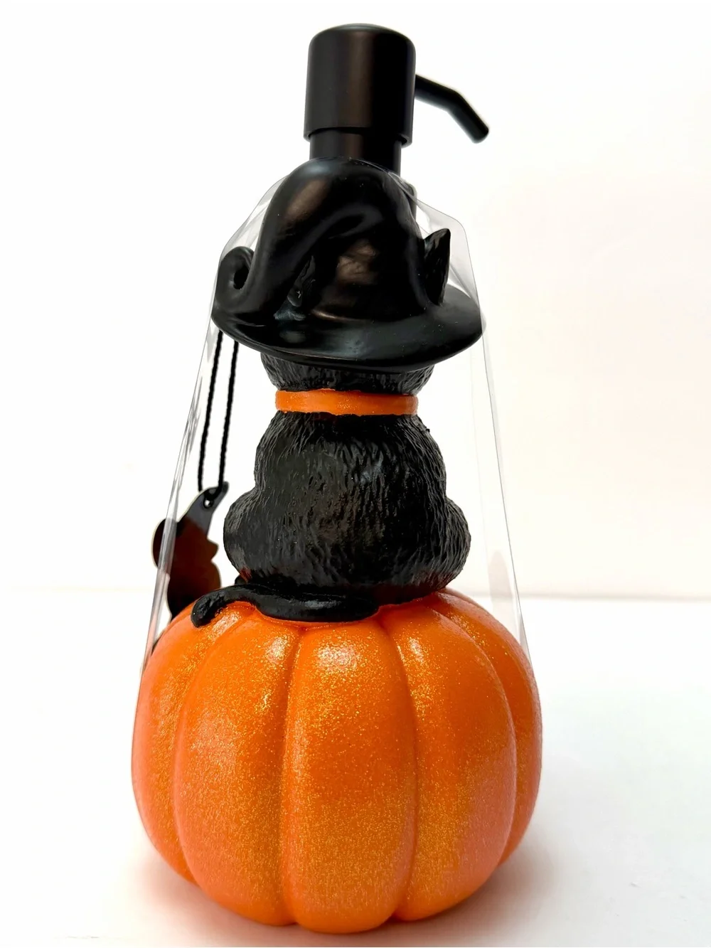 Halloween Black Cat Pumpkin Soap Dispenser - Orange
